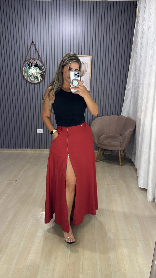 Saia Longa Zíper Bia