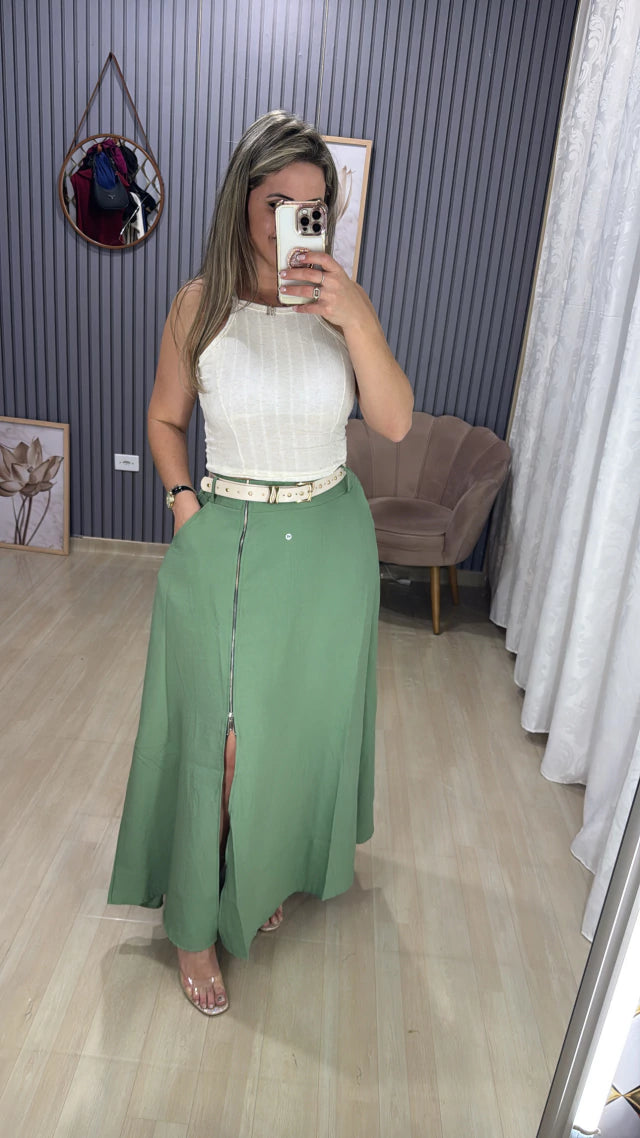 Saia Longa Zíper Bia