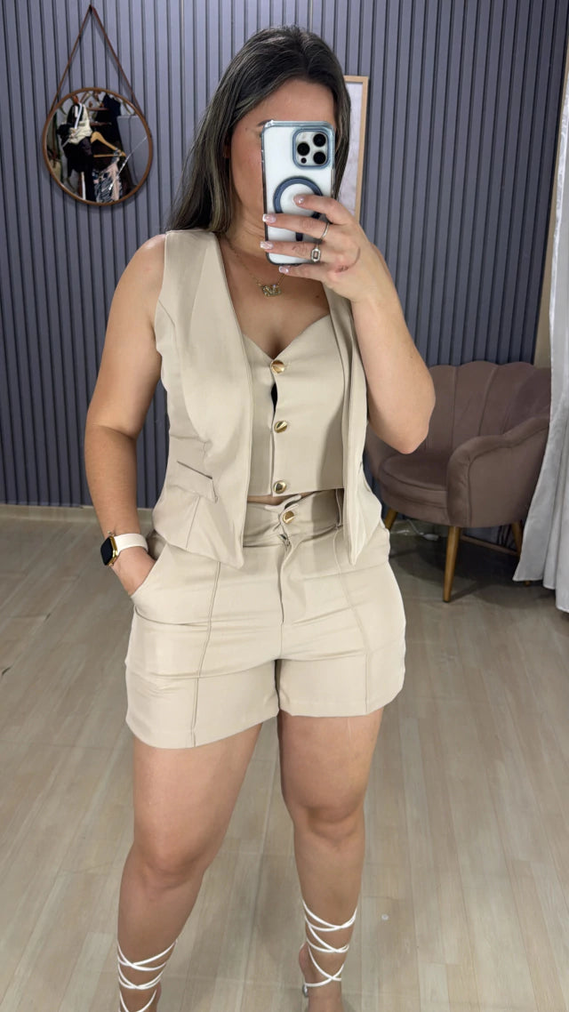 CONJUNTO SHORTS ALFAIATARIA ESSENCIAL