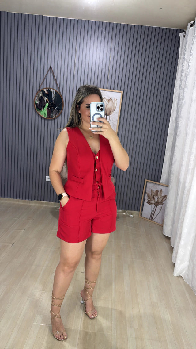 CONJUNTO SHORTS ALFAIATARIA ESSENCIAL